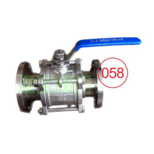 DIN German standard Q41F-40P three piece flange ball valve CF8
