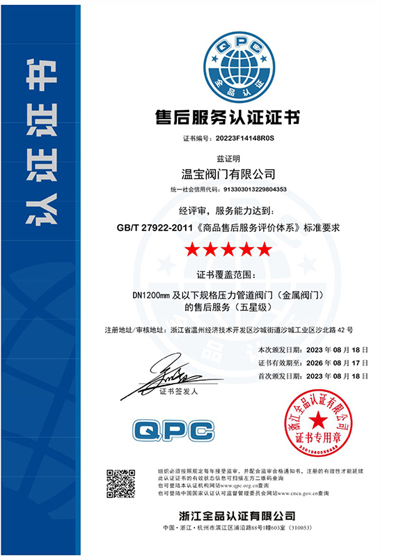 Сертификат послепродажного обслуживания
