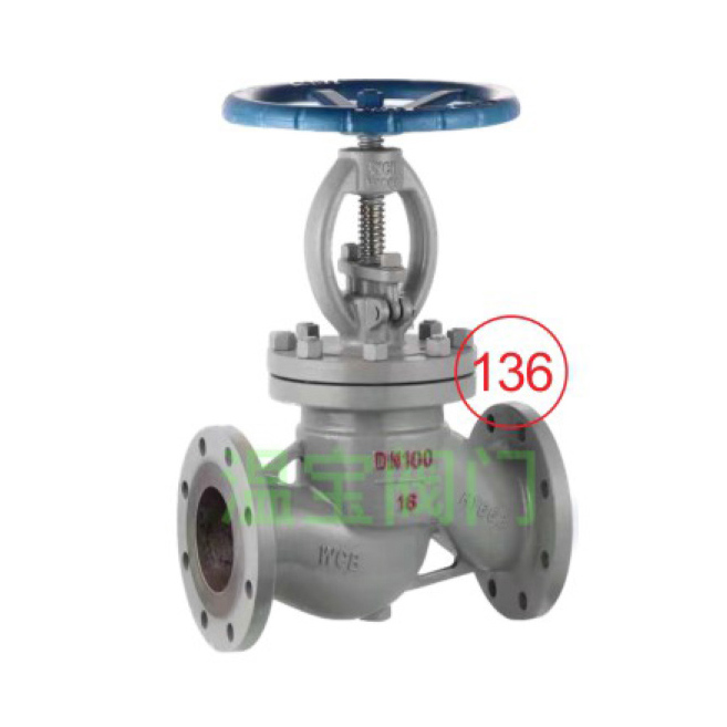 J41H-16C cast steel flange globe valve medium and heavy duty